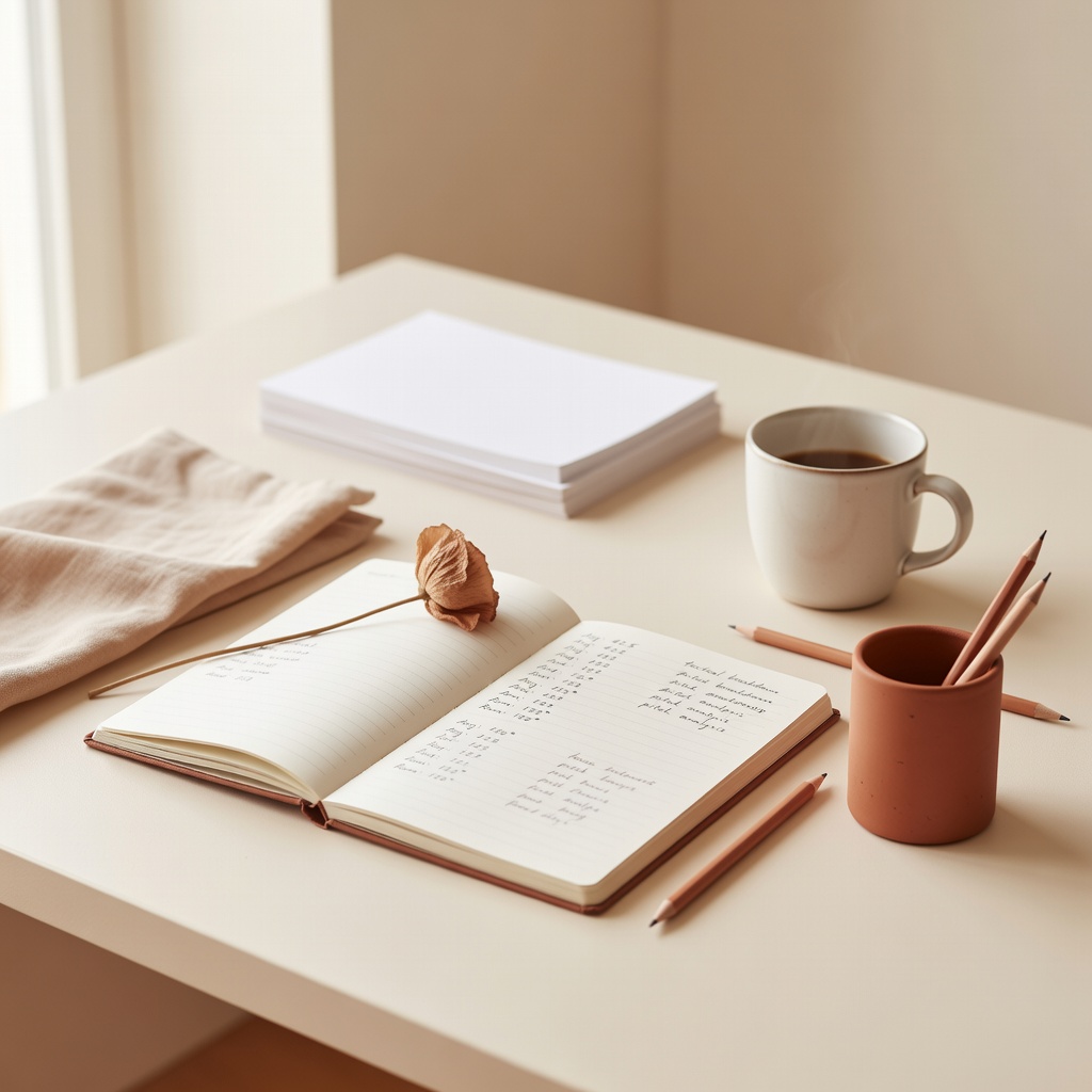 Editorial notes and cricket statistics on a sand-coloured desk